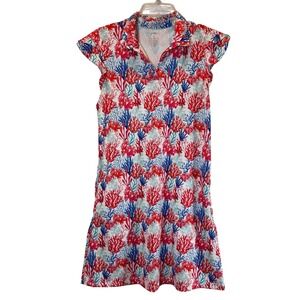 Gottex Golf Dress Outdoors Tennis Womens Medium Coral Preppy Athleisure Pullover